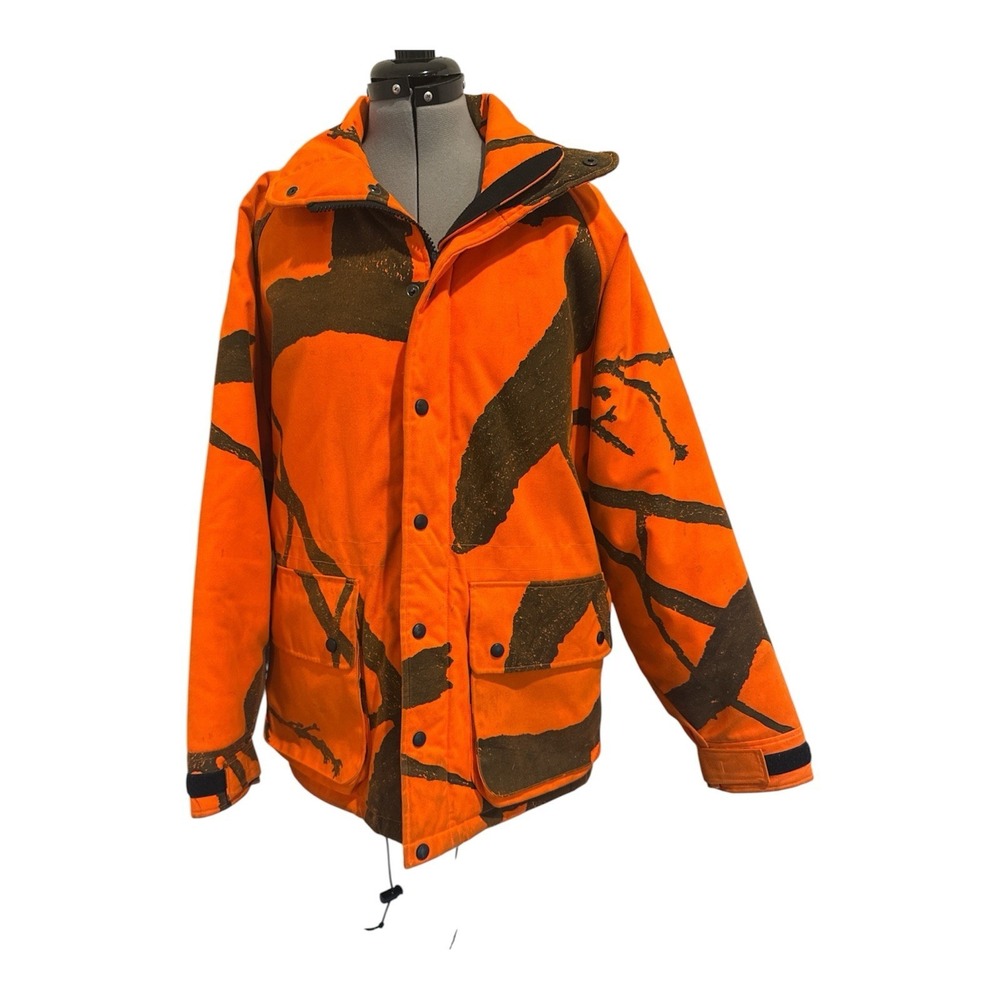 HFC Equipment Jacket Men's Orange Black Camouflaged‎ Hunting Parka Small